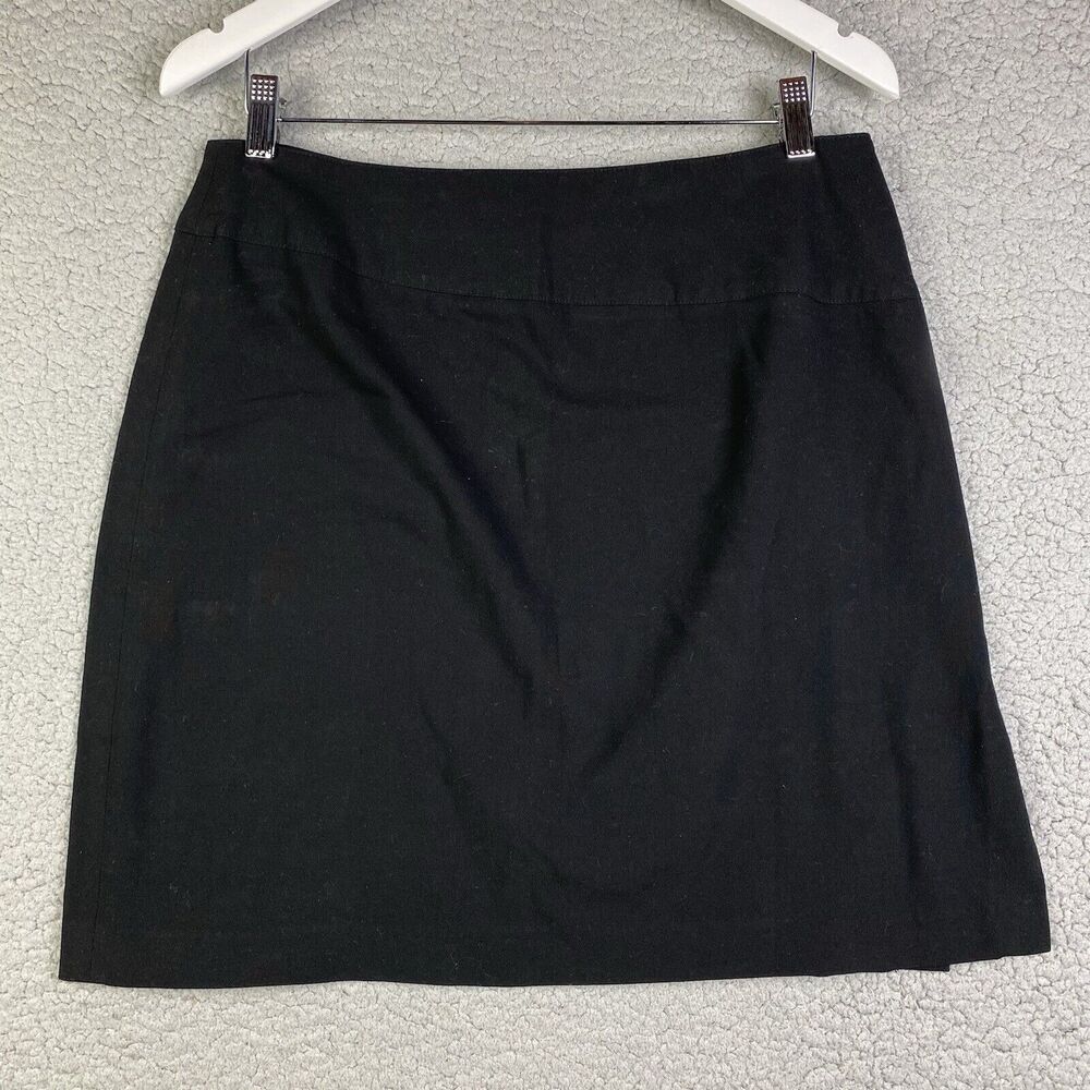 NY & Co Size‎ 12 City Stretch Mini Skirt Black Rayon Polyester Spandex Short